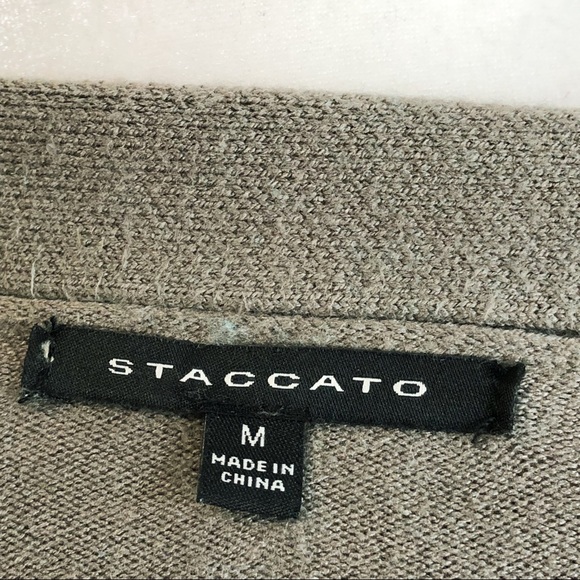 Staccato Color Blocked Stripe Open Front Cardigan Sweater - Picture 4 of 14